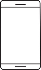 Very Simple Paint Brush Mobile Phone Icon &ndash; Minimal Line Art Vector