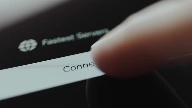 User selects the option Connect within the user interface of a VPN application