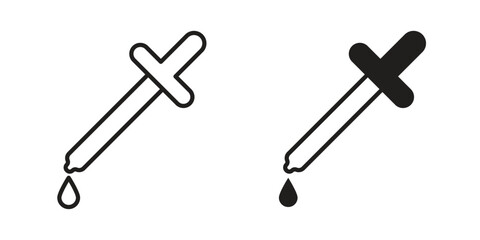 Naklejka premium Dropper icon on white background. Simple vector illustration for graphic and web design