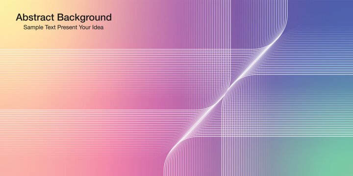 Abstract vector background featuring a futuristic white grid and wave pattern over a vibrant pastel gradient. Ideal for technology banners and modern digital design templates.
