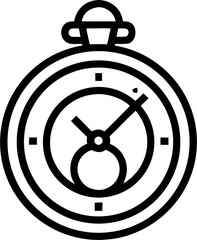 Clock combined with wedding rings, minimal outline vector icon, black and white, white background, editable stroke