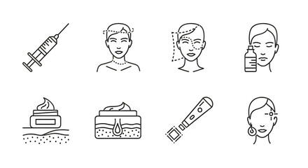 Skincare routine and beauty products illustration