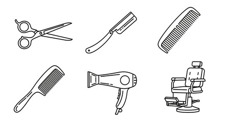 Hair styling tools and equipment illustration