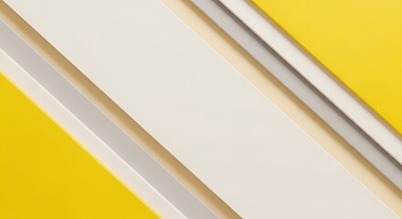 Abstract Geometric Composition Of Yellow White And Gray Diagonal Bands Creating Modern Graphic Background