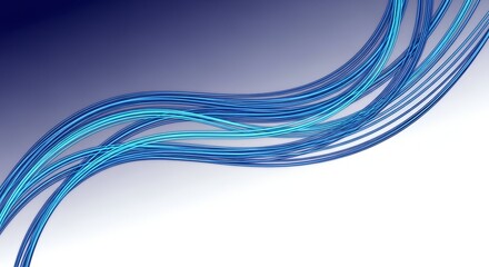 Abstract Swirling Blue Light Trails On Gradient White To Blue Background