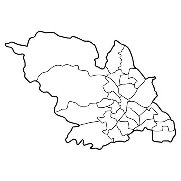 Sheffield map illustration hand drawn outline vector