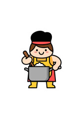 Chef preparing meal illustration cartoon vector