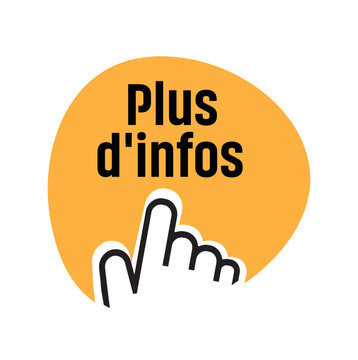 Plus d'infos text on white background. more info in french language