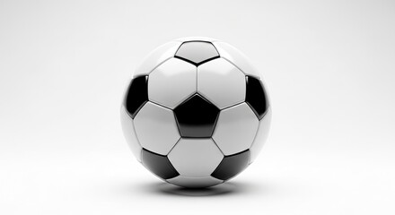 Fototapeta premium Classic black and white soccer football ball on a clean white background