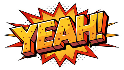 Comic Book YEAH! Speech Bubble Explosion with Halftone Background.eps © zihad