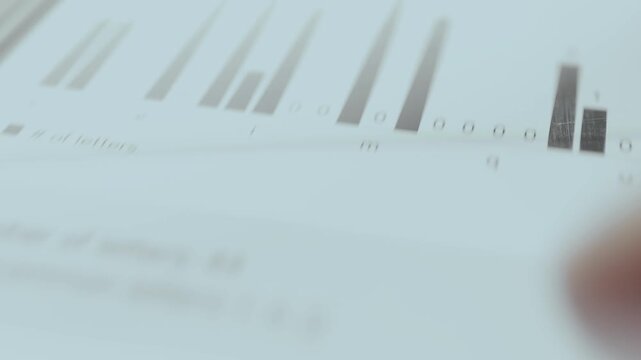 User views the chart displaying letter frequency analysis, data analysis concept