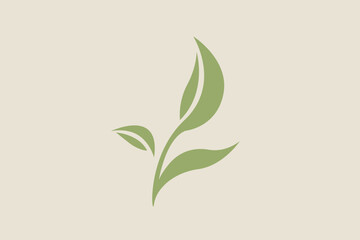 green leaves plant simple logo