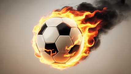 Naklejka premium Explosive Energy Soccer Ball for 2026 Football World Cup Promotional Artwork with Fiery Design Elements