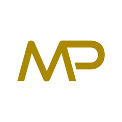  Letter MP logo isolated on white background