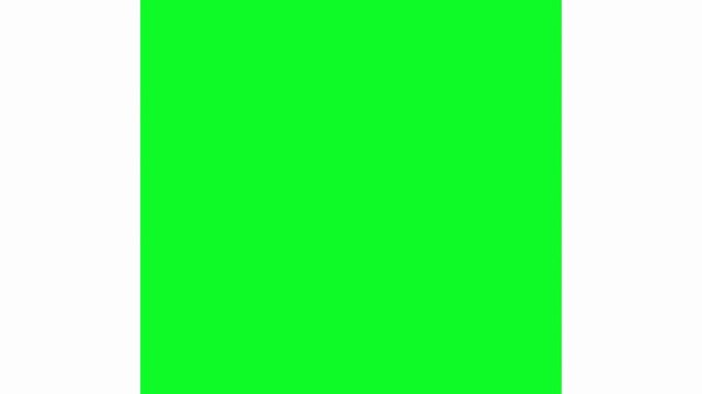 Rotating green square expanding and contracting against a clean white background suitable for abstract motion graphic elements and creative video designs