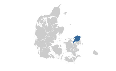 Obraz premium Frederiksborg Denmark map showing highlighted location in Europe.