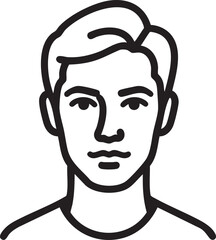 Fototapeta premium Clean outline portrait of a young man, suitable for profile pictures