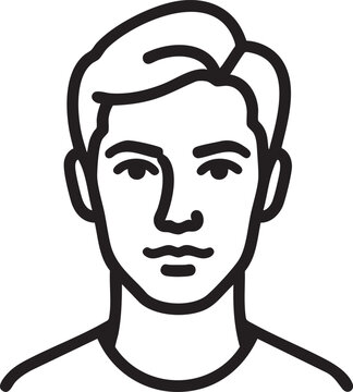 Clean outline portrait of a young man, suitable for profile pictures