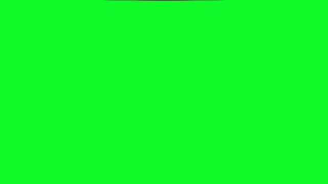 Green Screen V Shape Reveal Transition Moving From Bottom To Top Over Solid Black Background With Soft Shadow Edges