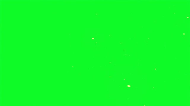 Intense golden fire sparks and embers burst across green screen background for high energy cinematic action transition or visual effects overlay