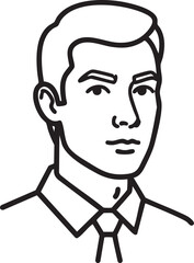 Obraz premium Minimalist portrait of a professional man in suit and tie