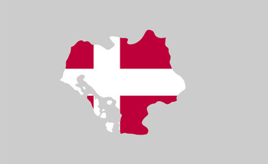Obraz premium Ribe Denmark map showing highlighted location in Europe.