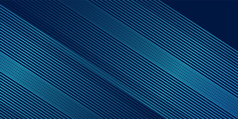 Dark blue abstract background with flowing horizontal neon lines and smooth wave motion, creating a futuristic and high tech visual for digital and corporate design.