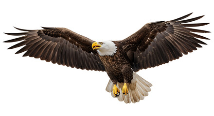 Obraz premium Soaring eagle with wings spread against transparent background