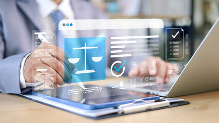 Compliance in business concept. Laws concept. Enforce laws, regulations and standards....