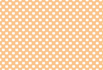 猫ドット背景素材　オレンジ色