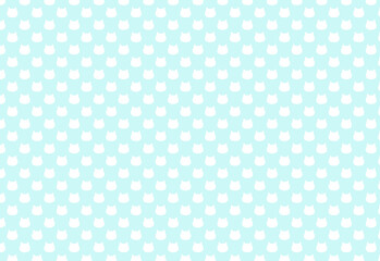 猫ドット背景素材　水色