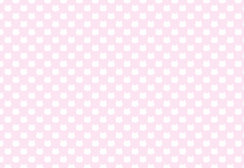 猫ドット背景素材　ピンク色