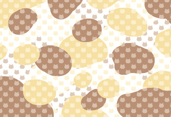 猫ドット背景素材　三毛猫柄