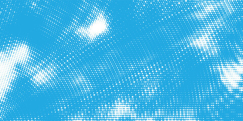 Fototapeta premium Futuristic Icy radial halftone background, frost crystal swirl effect, light blue and white gradient, seamless vector illustration. background design
