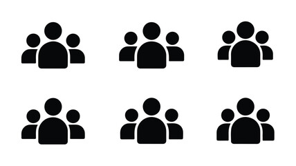 group of people icons in different configurations on white background