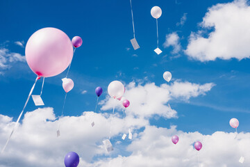 Fototapeta premium Vibrant hot air balloons ascending at sunrise, capturing adventure, travel dreams, and serene aerial beauty against a golden sky.