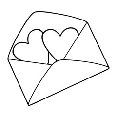 love letter concept illustration with double hearts