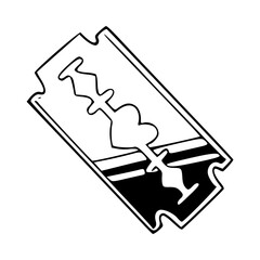 edgy love concept razor blade vector drawing