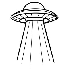 simple outline of UFO abduction light ray drawing
