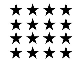 Obraz premium Abstract Black Star Shapes Seamless Pattern Minimal Monochrome Five Pointed Star Silhouette Background Texture, Repeating Geometric Decorative Vector Illustration Design for Wallpaper, Textile.