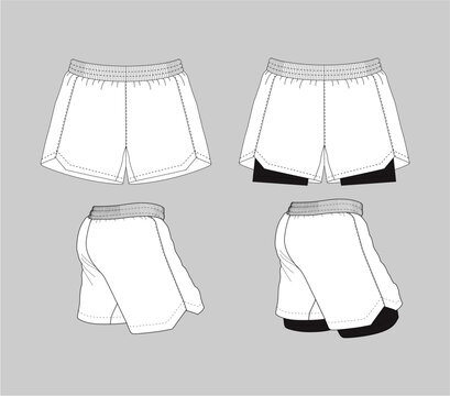 Editable vector MMA single and dual layer short mockups