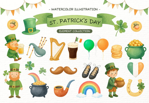 Festive St.Patrick's Day Element Set