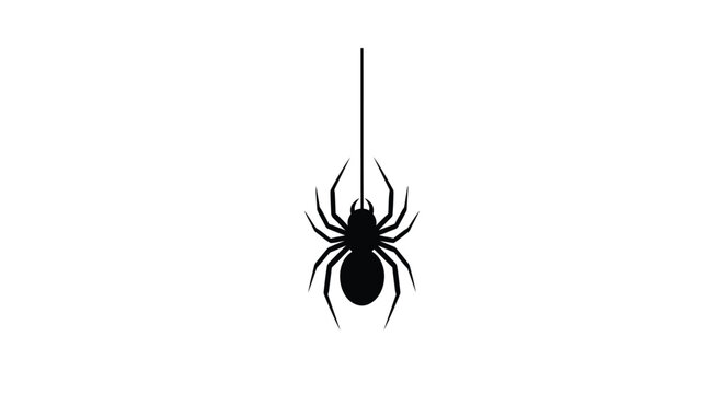 Black spider icon vector