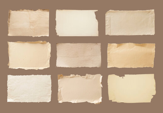 Vintage Torn Paper Textures Collection Design Set