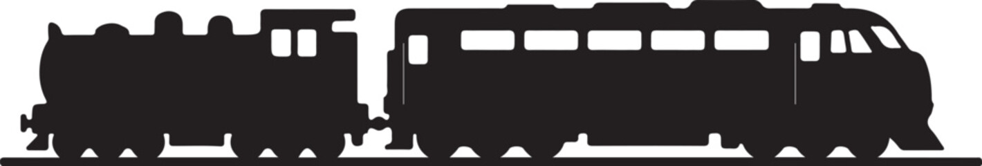 Train Locomotive Silhouette Vector © AB Basir
