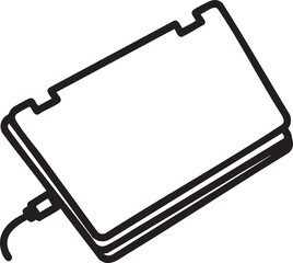 Obraz premium Stylized illustration of a portable external hard drive with a connected cable