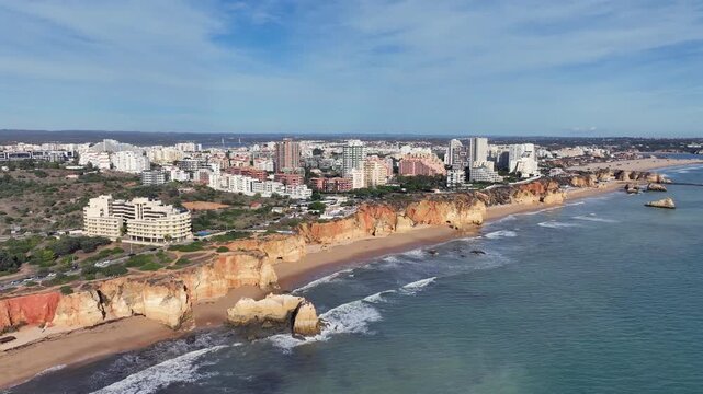 European coastal beach at Praia da Rocha