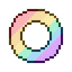 Obraz premium Light Rainbow Ring Circle, Pixel Art Icon, Isolated
