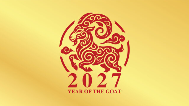 year of the goat zodiac 2027 happy chinese new year lunar china modern logo vector design 6