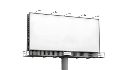 Obraz premium Empty billboard standing on a pole in a plain outdoor setting